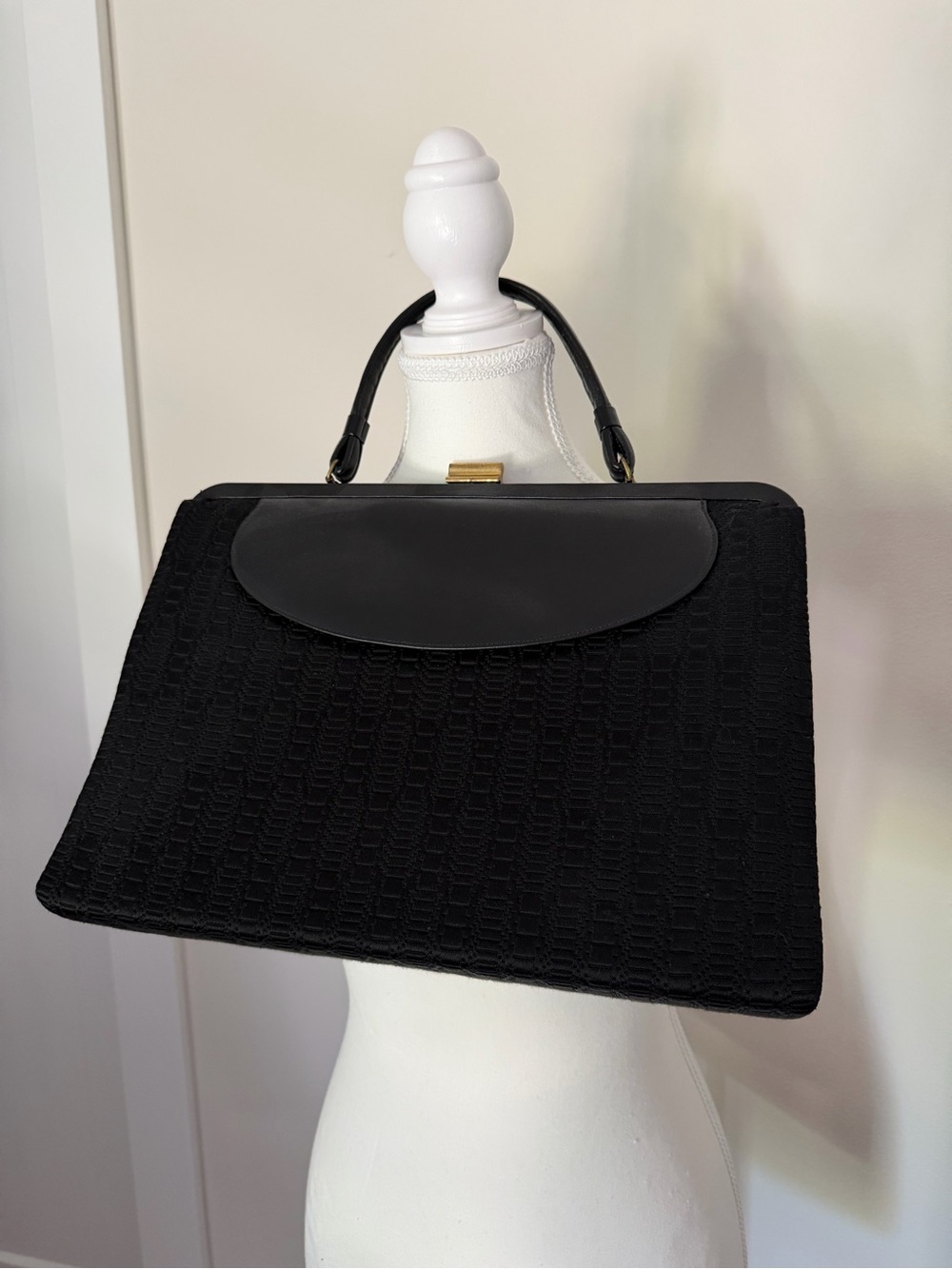 Vintage 1960’s Lewis Classic Black Top-Handle Women's Bag